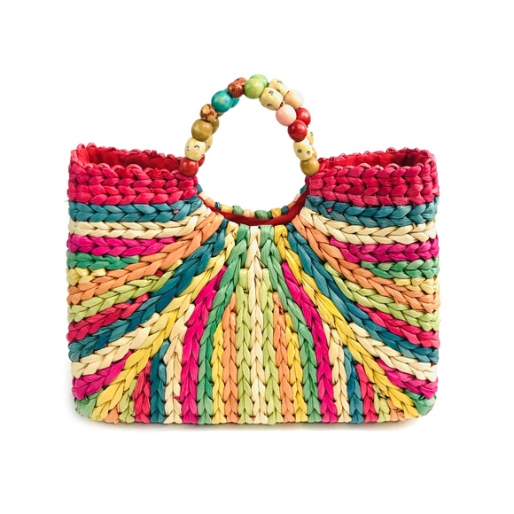 Capelli of New York Handbags - Cappelli Multi Color Straw Bag